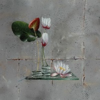 Floral still life by Bernard Delheure
