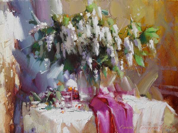 Still life with lilacs Painting by Ramil Gappasov - Pixels