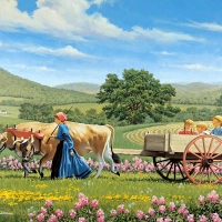 Country life painted by John Sloane